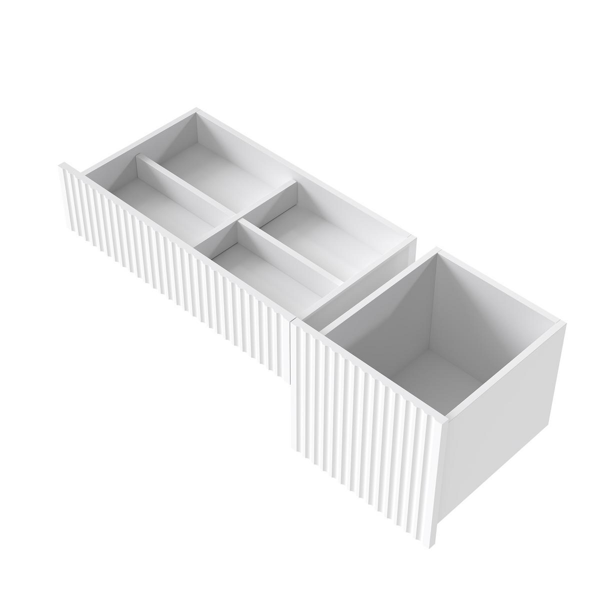 SCHMINKTISCH weiß mit Spiegel Schubladen modern - Weiß, Holzwerkstoff (90/135/40cm) - Urban Meuble