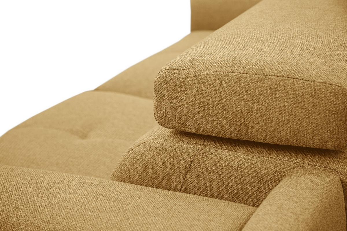 RELAXSOFA MATERA 3-Sitzer mit 2 Relaxfunktionen, dunkelgelb - Dunkelgelb/Schwarz, Holzwerkstoff/Textil (212/82/103cm) - Wozimo