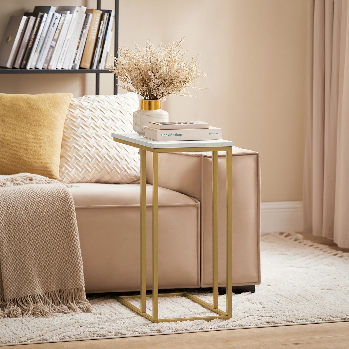 BEISTELLTISCH Golden - Goldfarben, Holzwerkstoff (30/48/61cm) - SoBuy