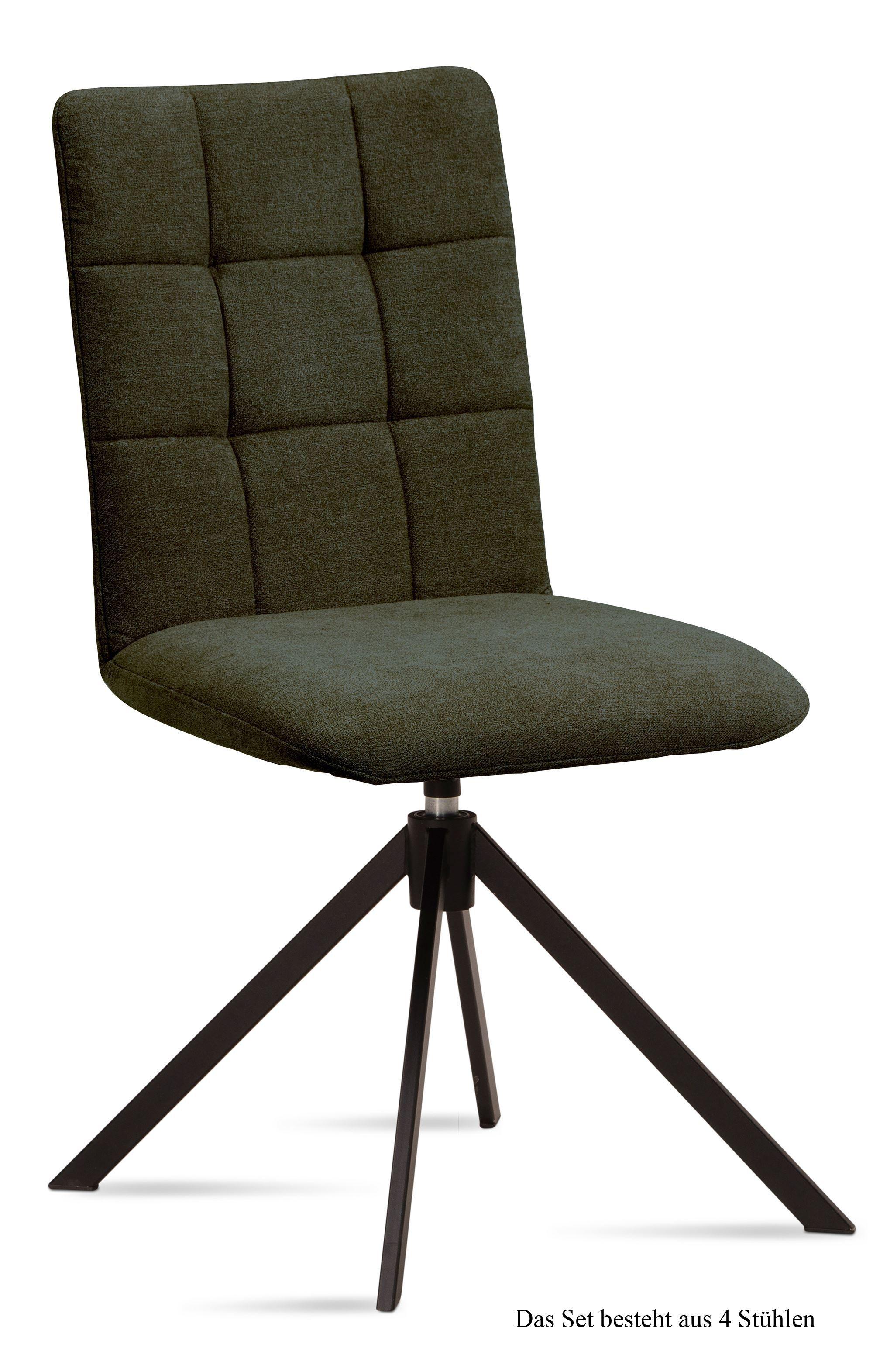 ESSZIMMERSTUHL drehbar (4er-Set) Debora 47x91x60 Schwarz/Khaki - Dunkelgrün/Schwarz, Kunststoff (60/91/47cm) - 58aufmkessel