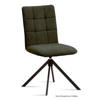 ESSZIMMERSTUHL drehbar (4er-Set) Debora 47x91x60 Schwarz/Khaki - Dunkelgrün/Schwarz, Kunststoff (60/91/47cm) - 58aufmkessel