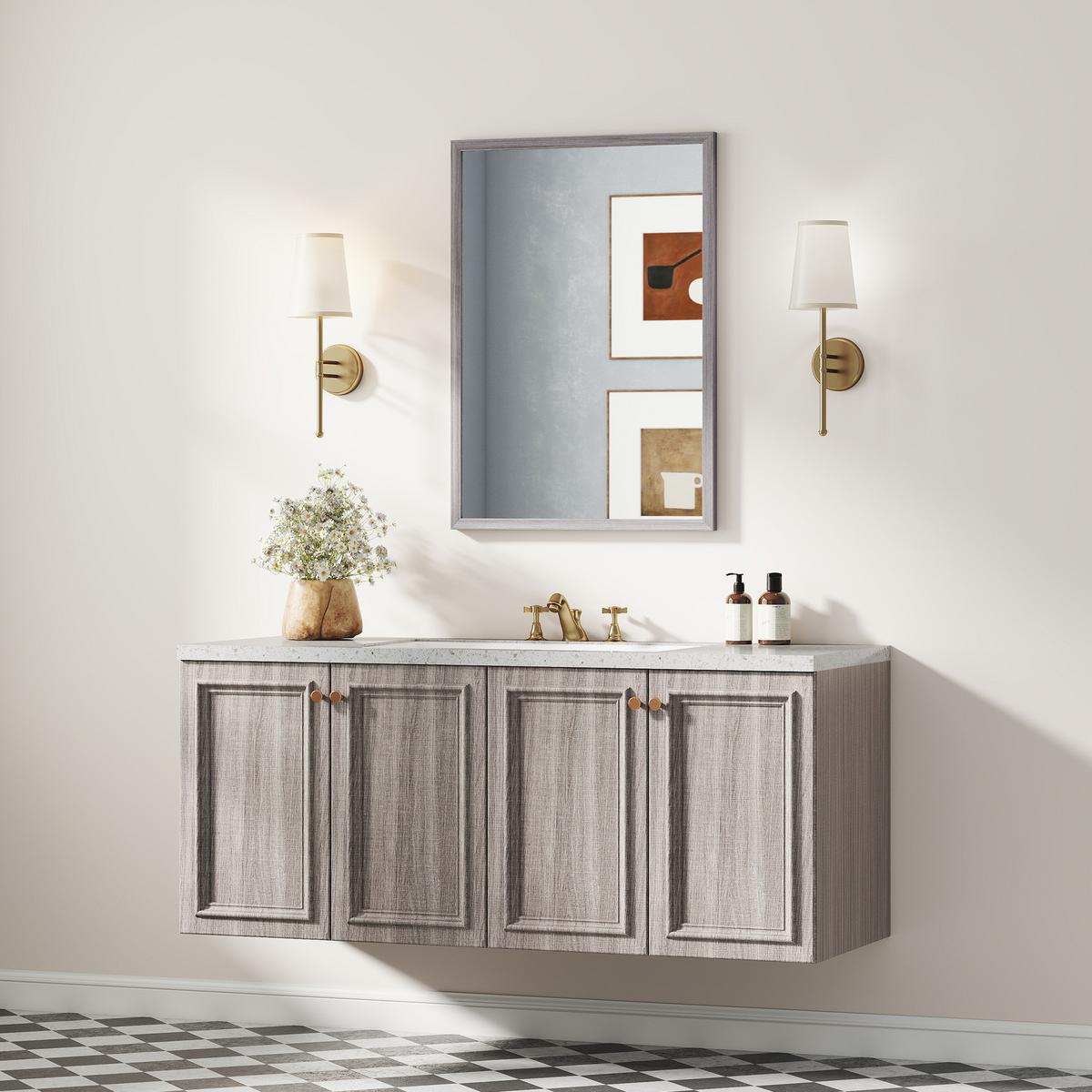 WANDSPIEGEL MDF Glas Grau - Grau, Glas/Holzwerkstoff (2/70/50cm) - HOMCOM