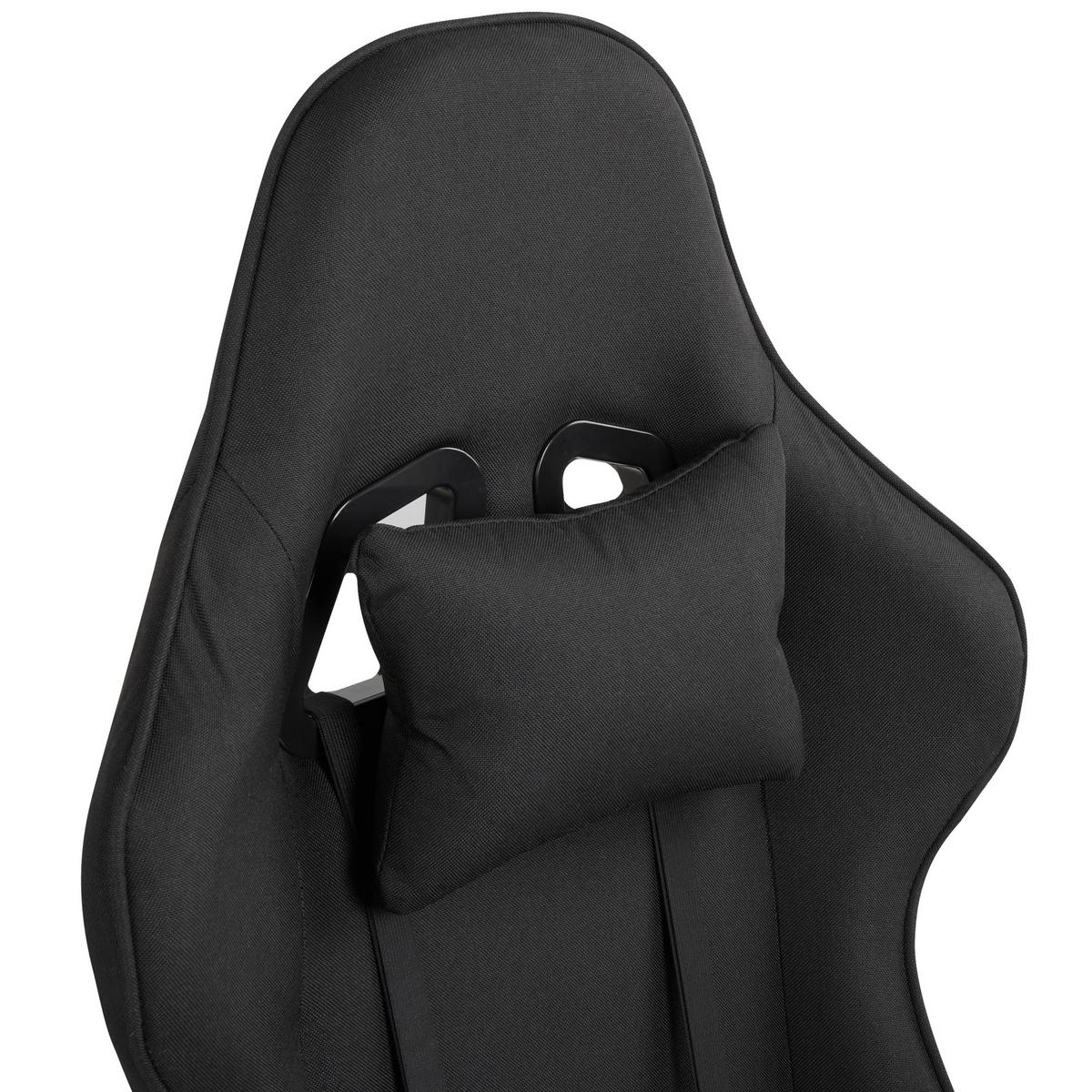 GAMINGSTUHL Schwarz Warrior - Transparent, Textil (62/122/62cm) - Beliani
