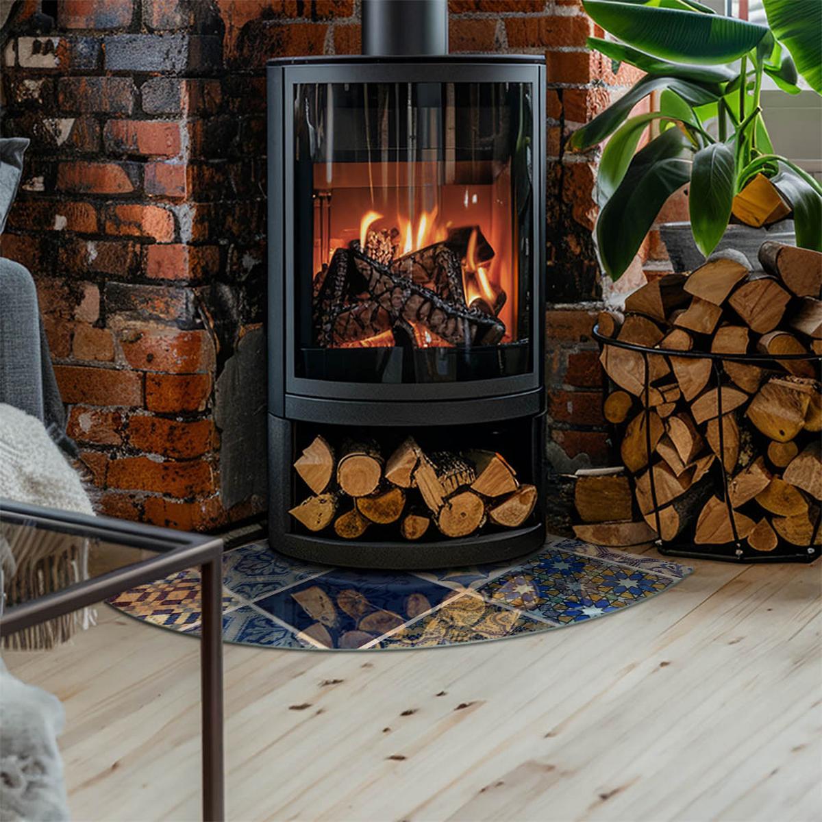 GLASPLATTE für Kamin 100x100 cm - Blau, Glas (100/100/0.4cm) - TULUP