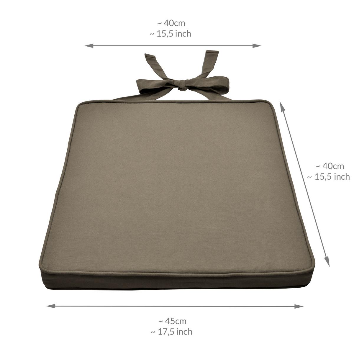STUHLKISSEN Loft SK 45x40x5cm Taupe (8tlg) - Taupe, Textil (40/45cm) - Beautissu 