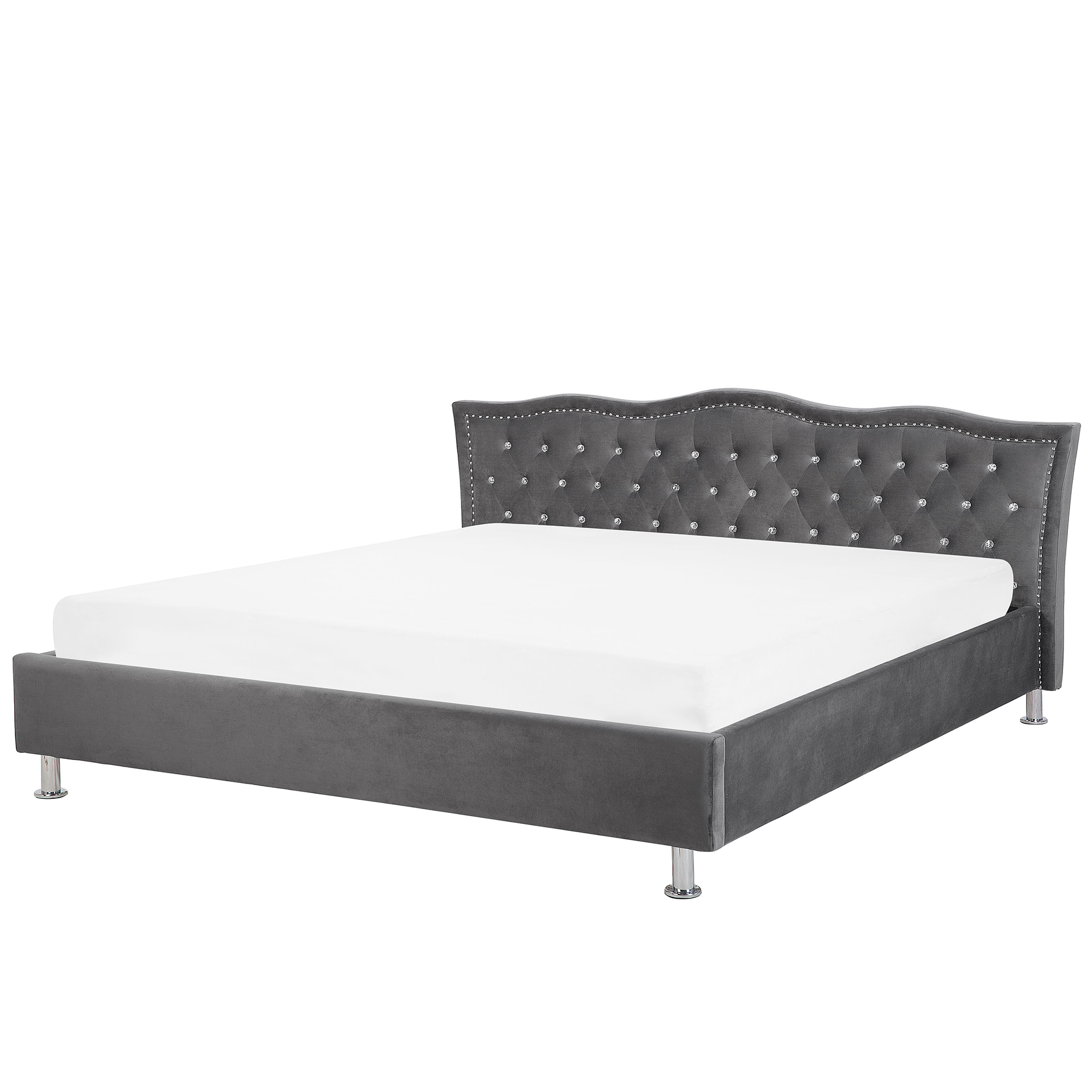 BETT 180/200cm Dunkelgrau Metz - Dunkelgrau, Textil (180/200cm) - Beliani