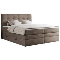 BOXSPRINGBETT ERNI KING 140/200 Braun Velvet - H3 - Braun, Holz/Textil (140/200cm) - MKS