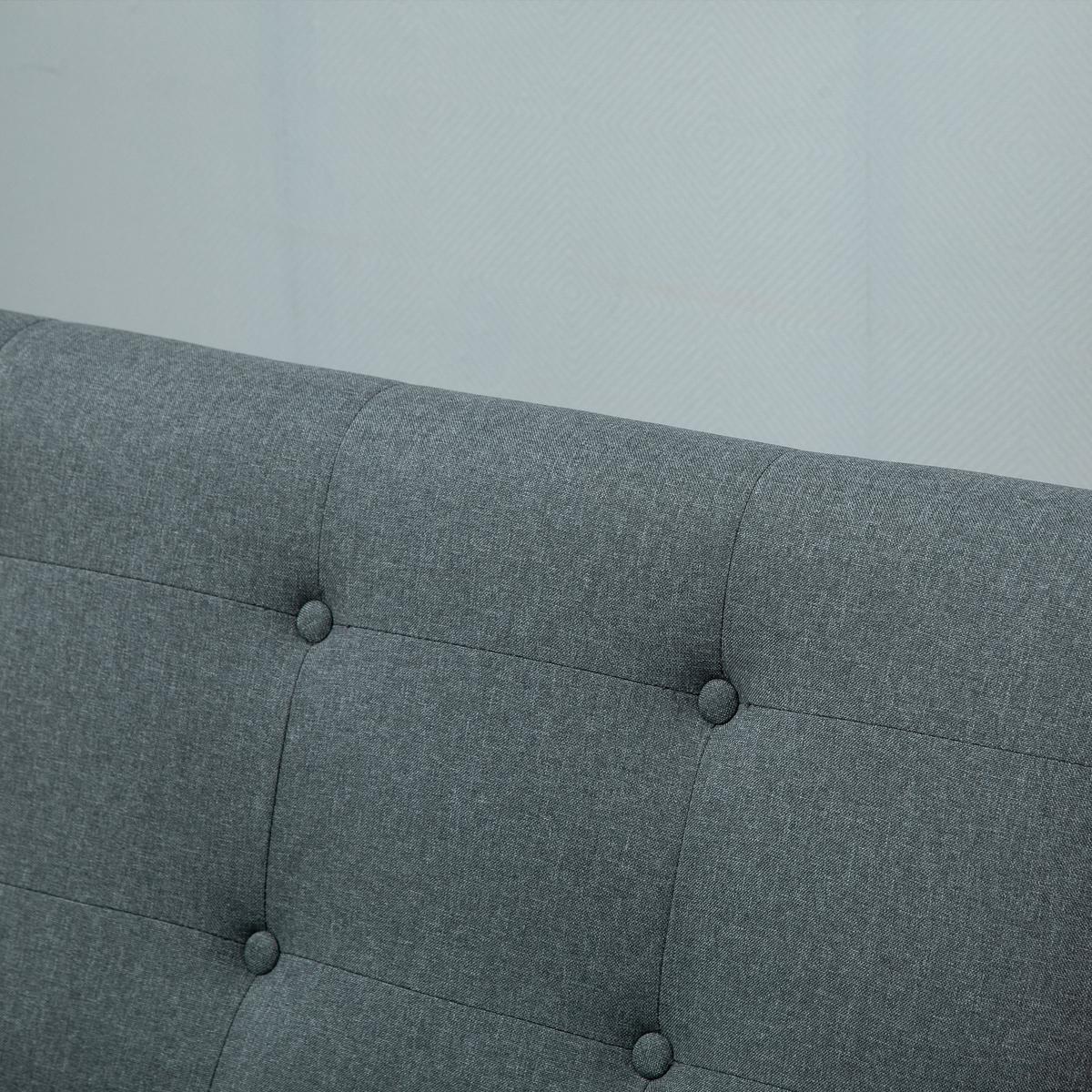2 Sitzer Sofa Doppelsofa Polsterung Loveseat kompakt Leinen Grau - Dunkelgrau, Textil (66.5/73/115cm) - HOMCOM