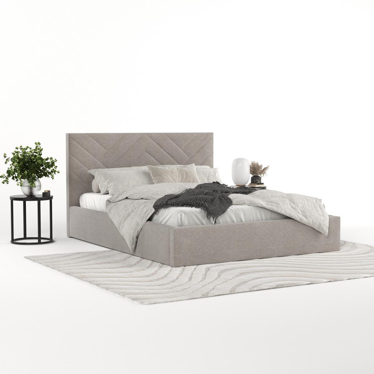 POLSTERBETT Arco 180/200 cm Beige im Asti Stoff - Beige/Schwarz, Holz/Holzwerkstoff (180/200cm) - AltaBeds