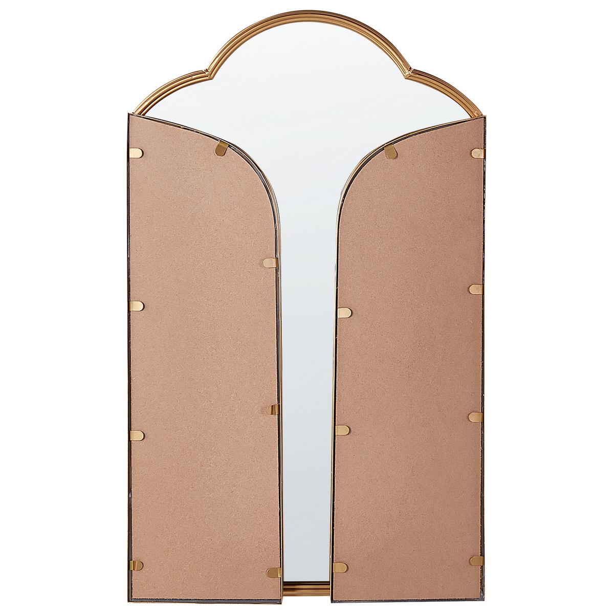WANDSPIEGEL Gold Metall Dreifaltig 87/77 cm Savilly - Goldfarben, Metall (87/77/2cm) - Beliani