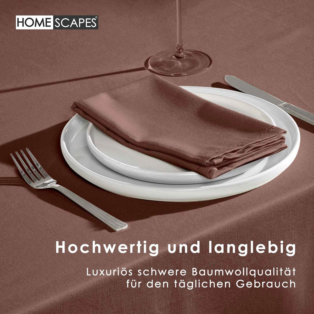 TISCHDECKE braun 137/178 cm, 100% Baumwolle - Braun, Textil (137/178cm) - Homescapes