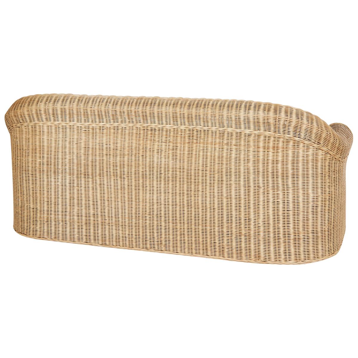 GARTENSOFA 3-Sitzer Rattan natürlich Livadeia - Naturfarben, Naturmaterialien (75/82/202cm) - Beliani
