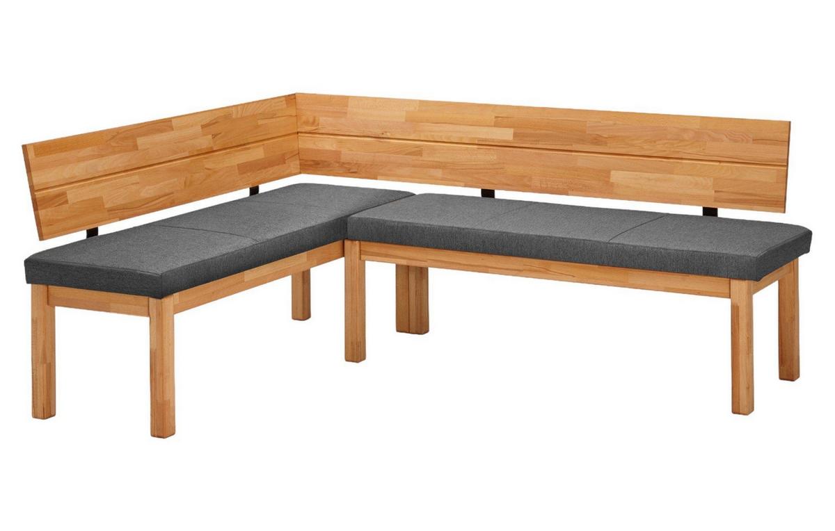 ECKBANKGRUPPE Danna aus Massivholz Kernbuche Polster Grau - Kernbuche/Grau, Holz (194/1/155cm) - 58aufmkessel