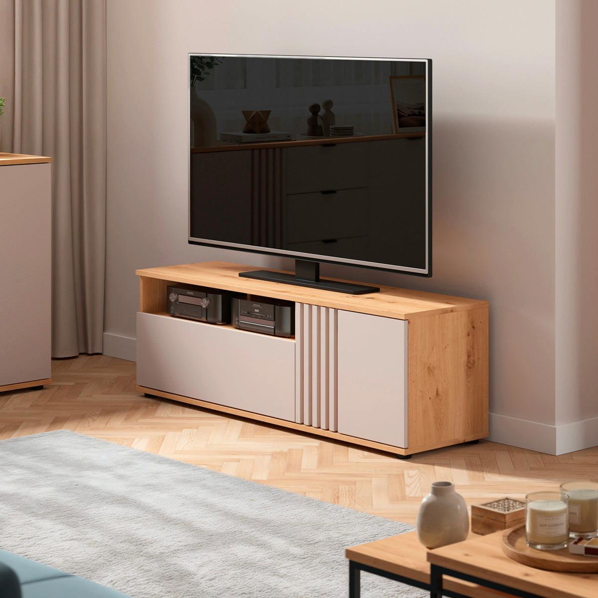 TV-MÖBEL Ezra Kaschmir - Beige, Holzwerkstoff (135.5/46.5/40cm) - Petits-meubles