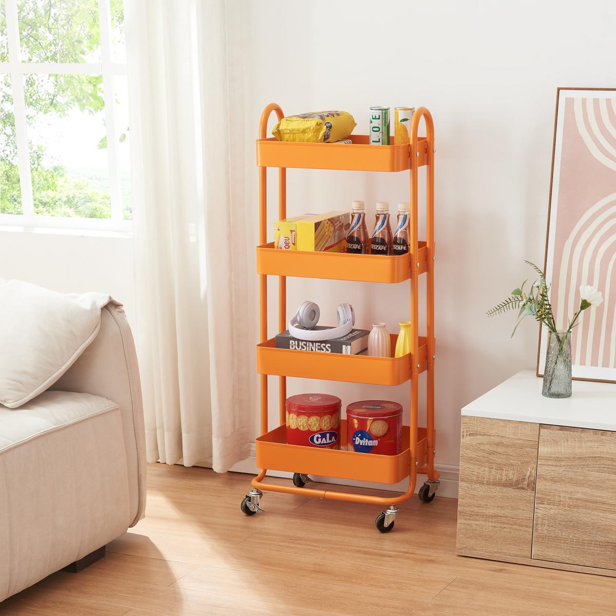 SERVIERWAGEN Pyhäntä - Orange, Metall (46/103.5/35cm) - [en.casa]
