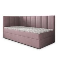 BOXBETT BEVE 90x200 cm mit Matratze und Topper, H2+H3 - Rosa - Rosa, Holz (90/200cm) - MASSENO