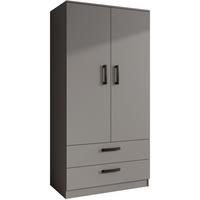 DREHTÜRENSCHRANK Trend, mit Schubladen, Graphit - Schwarz/Graphitfarben, Holzwerkstoff (90/180/50cm) - Beautysofa