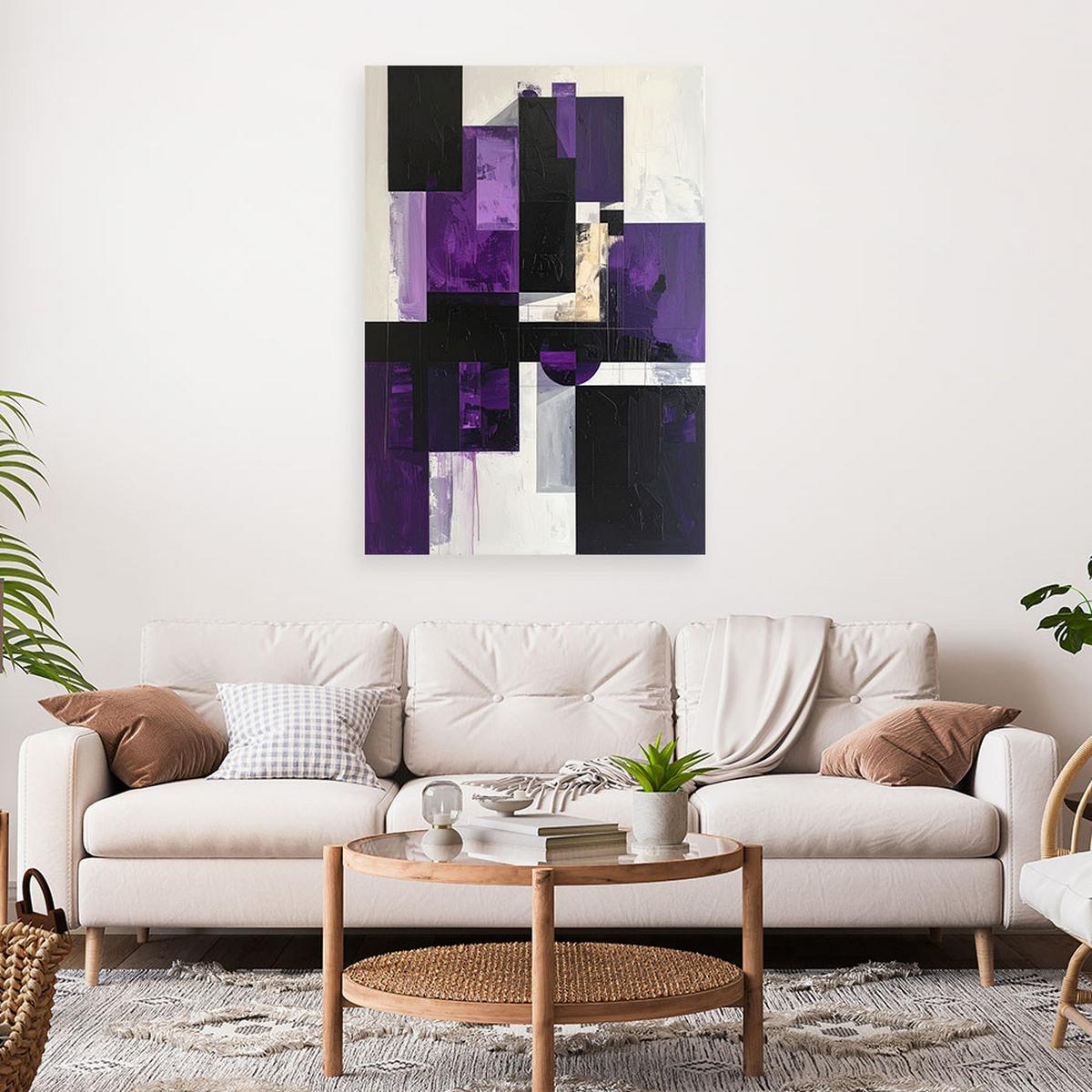 LEINWANDBILD 3D und geometrisch 60x90cm - Lila, Textil (60/90cm) - Feeby