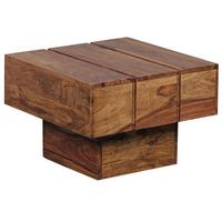 BEISTELLTISCH aus Massivholz im Landhausstil mit Cube-Design, Dunkelbraun 44x44x30 cm - Dunkelbraun/Braun, Holz (44/44/30cm) - KADIMA DESIGN