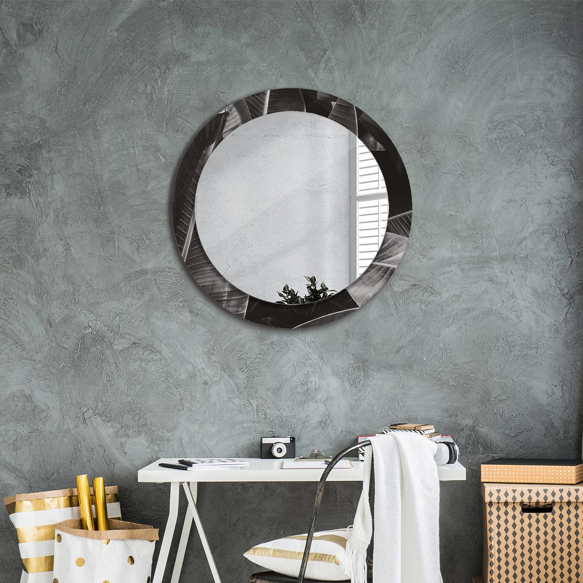 SPIEGEL Rund Ø 70 cm mit Aufdruck - Grau, Glas (70/70/0.4cm) - Wallfluent
