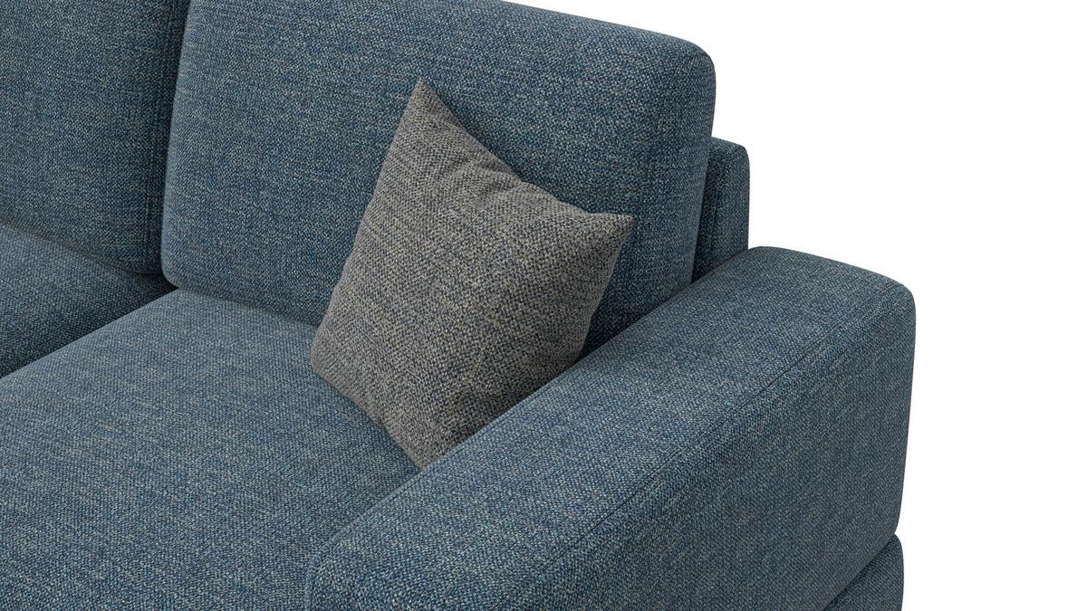 ECKSOFA OTTO 4-Sitzer, marineblau - Blau/Schwarz, Holz/Textil (279/159cm) - Wozimo