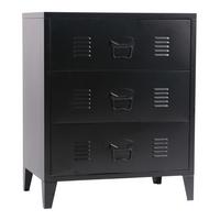 METALLSCHRANK Hämeenlinna - Schwarz, Metall (60/72/40cm) - [en.casa]