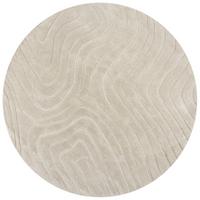 WOLLTEPPICH LEVEN, abstrakt, Beige, Ø 160 cm - Beige, Textil (160/160cm) - KADIMA DESIGN