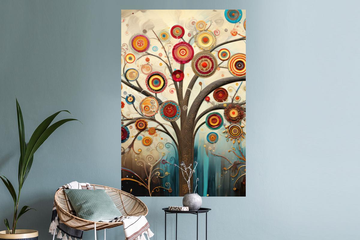 WANDTATTOO Baum - Baum des Lebens - Farbe Wandaufkleber 80x120 cm - Braun, Kunststoff (80/120/0.1cm) - MuchoWow