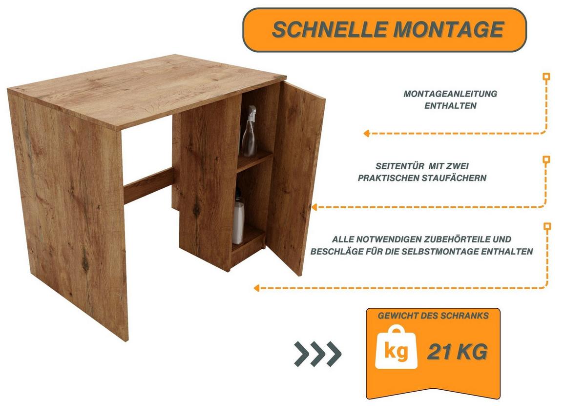 WASCHMASCHINENSCHRANK für Waschmaschine & Wäschetrockner 95/89/66 - Braun, Holzwerkstoff (95/89/66cm) - RAUMHIRSCH FURNITURE
