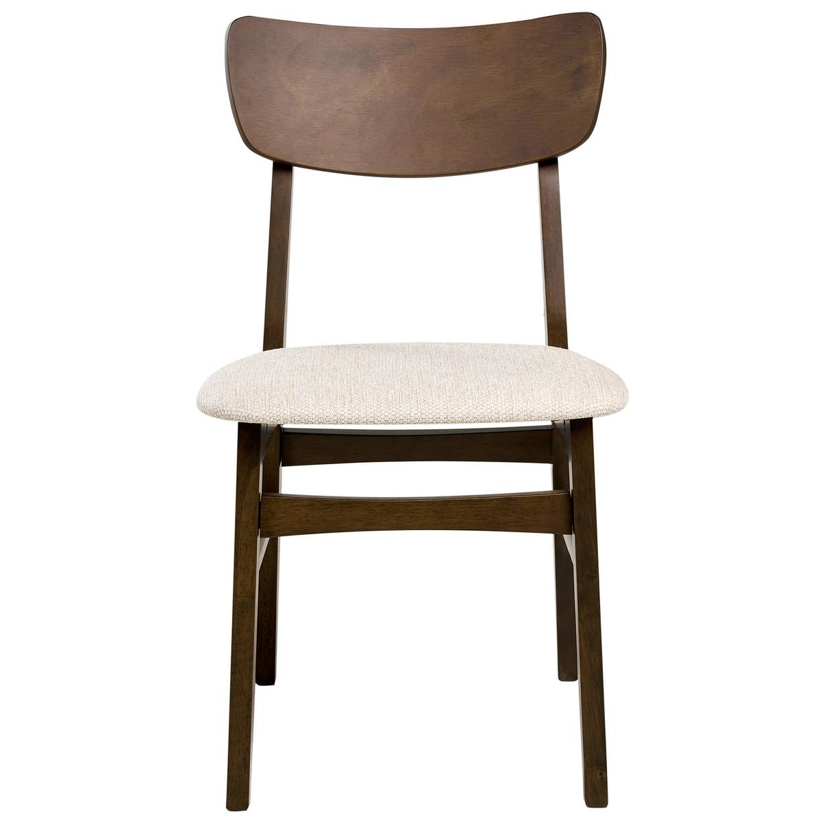 ESSZIMMERSTUHL 2er-Set Holz Dunkelbraun/Beige Anoka - Beige, Holz (45/80/50cm) - Beliani