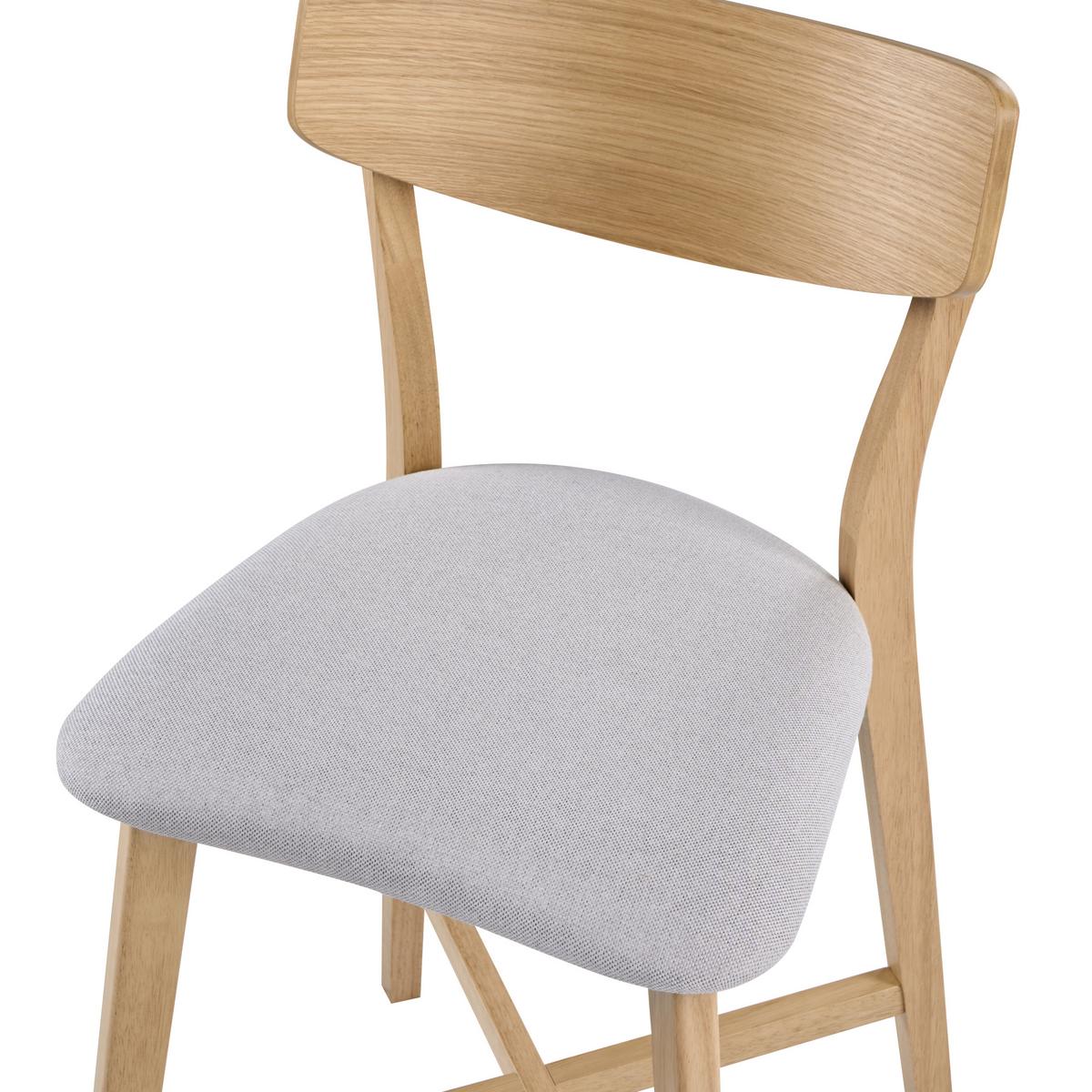 BARSTUHL 2er-Set Holz Hellbraun/Grau Holly - Hellbraun, Holz (49/93/54cm) - Beliani