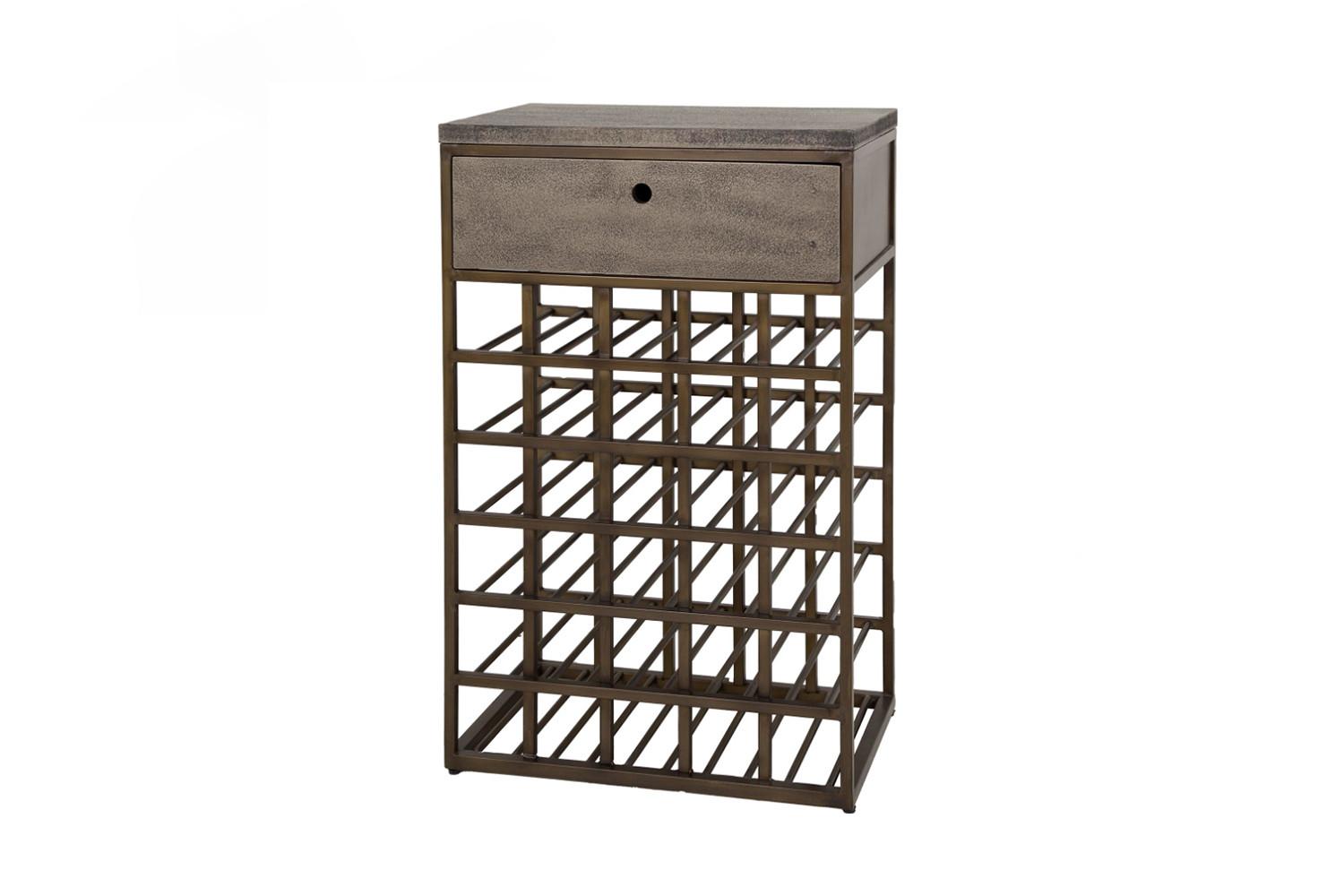 WEINSCHRANK BALZAR Bronze Metall - Bronzefarben, Metall (54/85/35cm) - KAWOLA