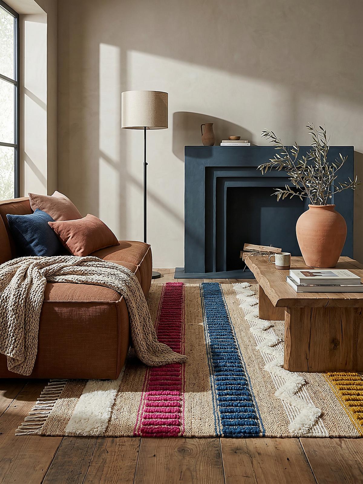 TEPPICH aus Jute handgewebt WHARFE in Bunt, geometrisch, 160 x 230 cm - Multicolor, Textil (230/160cm) - KADIMA DESIGN