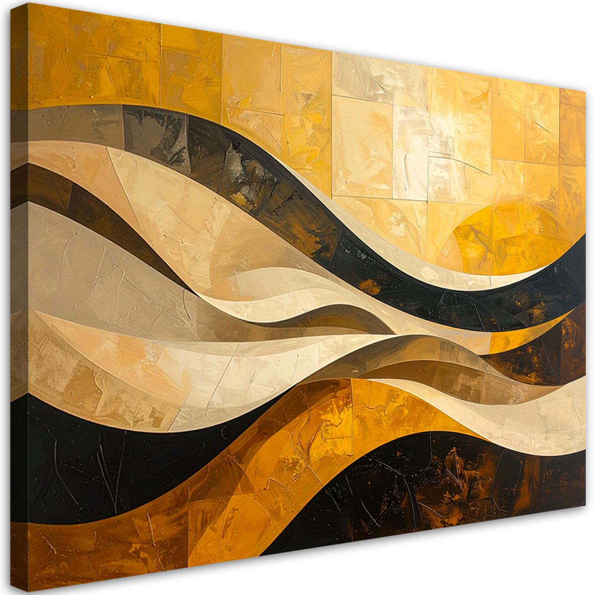 LEINWANDBILD 3D und geometrisch 45x30cm - Gelb, Textil (45/30cm) - Feeby