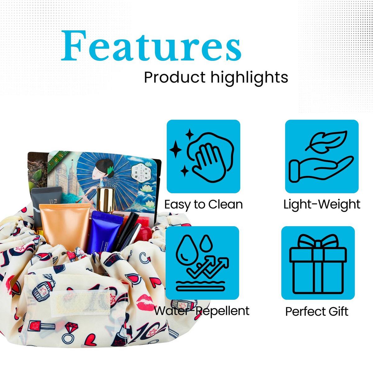 KOSMETIKTASCHE mit Reißverschlussfächern - Weiß, Kunststoff (54/1/62cm) - Intirilife
