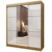 SCHWEBETÜRENSCHRANK VITALE 180/216/61 cm 3-türig mit Spiegel Eiche Artisan - Weiß/Eiche Artisan, Holzwerkstoff (180/216/61cm) - MASSENO