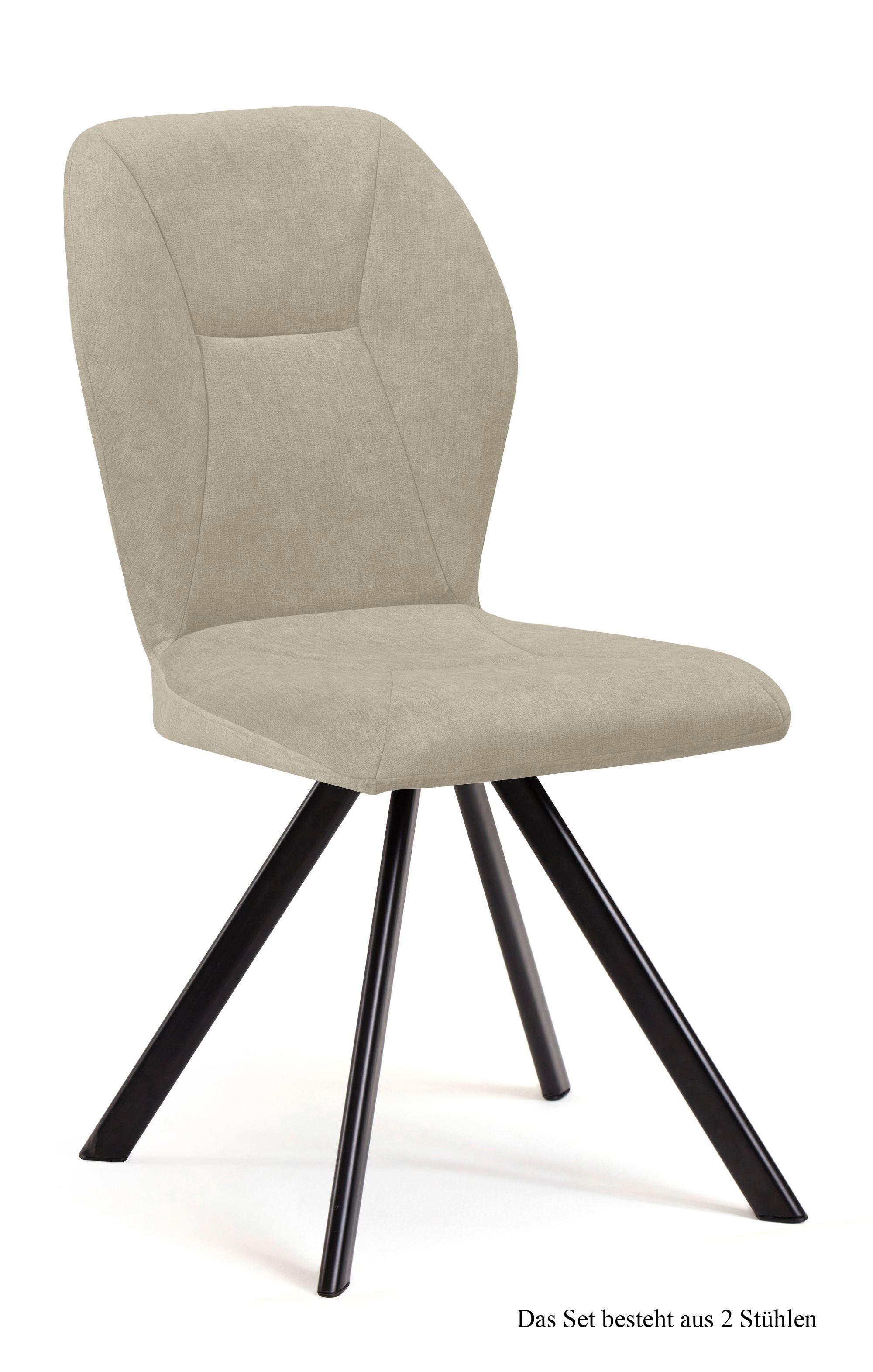 ESSZIMMERSTUHL drehbar (2er-Set) Diana 51x92x60 Schwarz/Natur - Schwarz/Naturfarben, Kunststoff (60/92/51cm) - 58aufmkessel