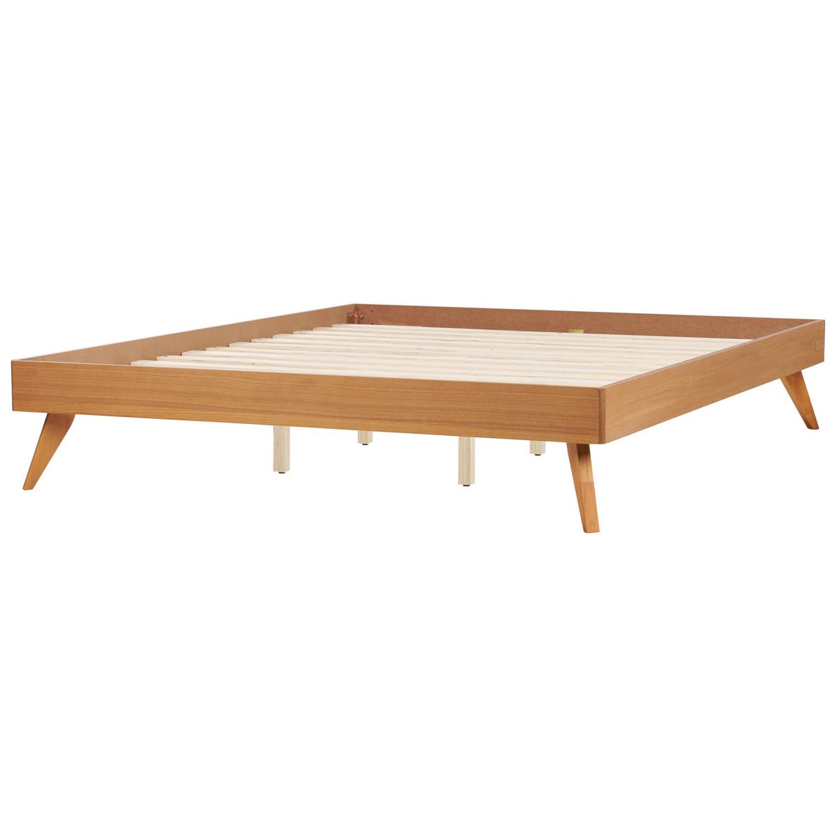 BETT mit Lattenrost 180x200 cm Heller Holzfarbton Berric - Hellbraun, Holzwerkstoff (180/200cm) - Beliani