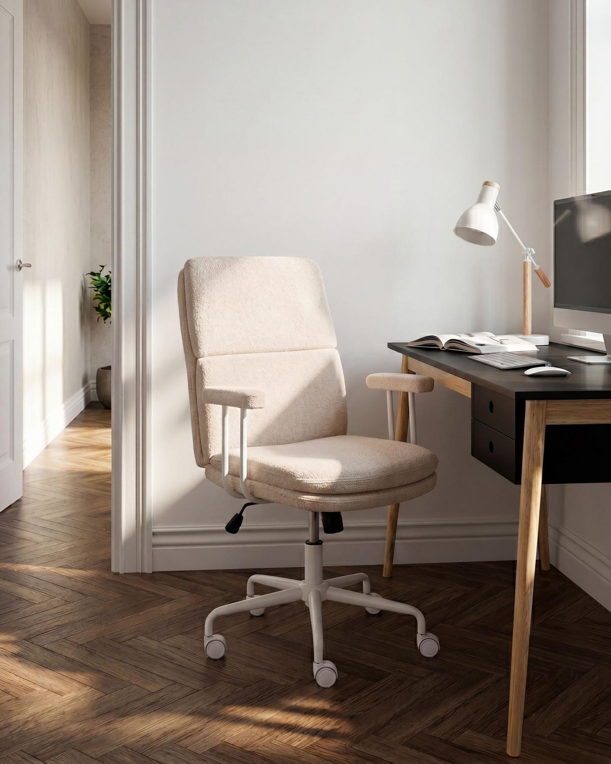 BÜROSTUHL Stoff Hellbeige Vero - Beige, Textil (62/100/65cm) - Beliani