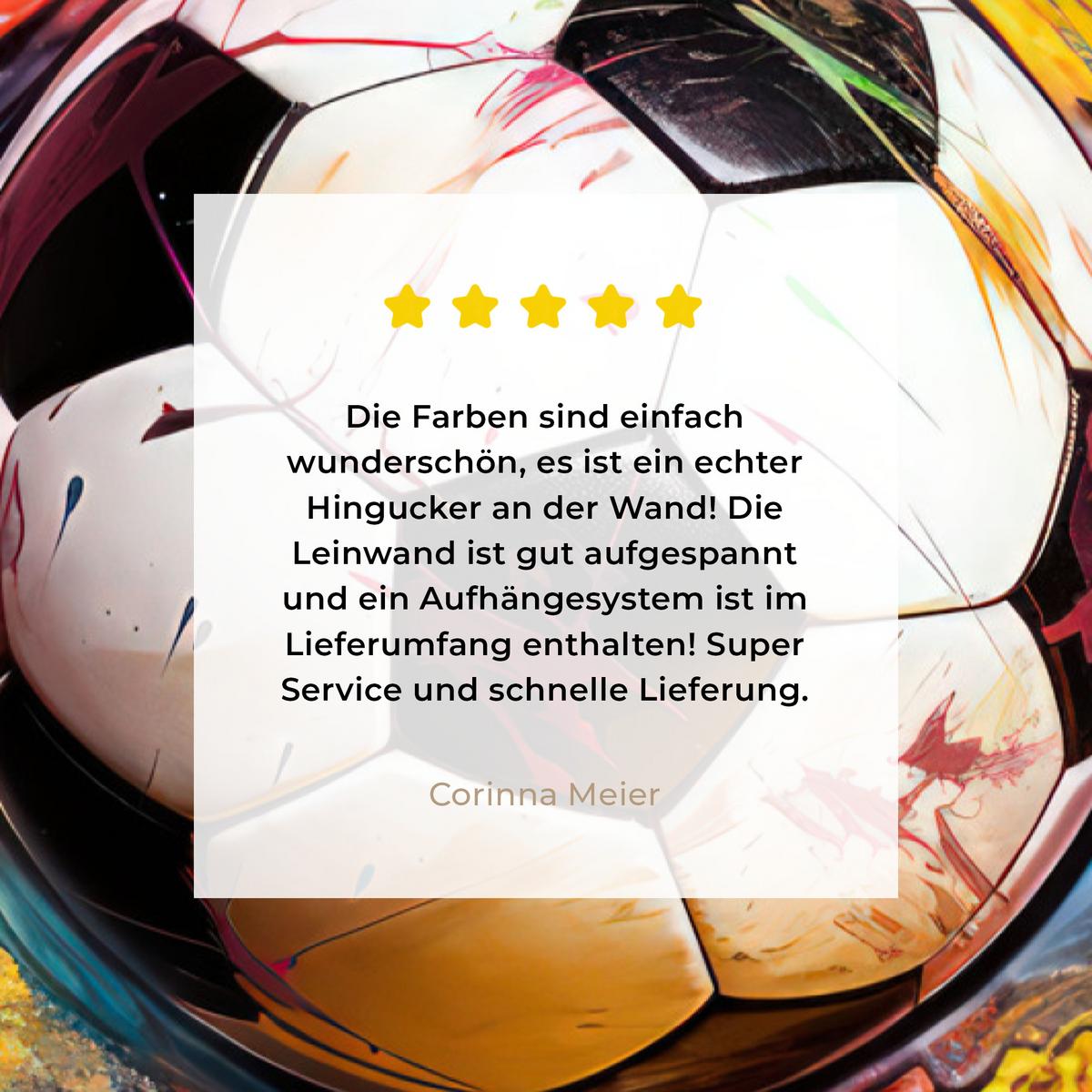 LEINWANDBILD Fußball - Farbe - Farben - Schwarz - Weiß Deko Groß 90x140 cm - Weiß, Textil (90/140cm) - MuchoWow