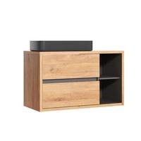 WASCHTISCH 100cm Rigel Holz und Anthrazit - Braun, Holzwerkstoff (100/60/45.5cm) - Petits-meubles