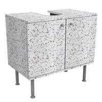 WASCHBECKENUNTERSCHRANK Terrazzo Muster Neapel 60/55/35 cm - Weiß, Holzwerkstoff (60/55/35cm) - Bilderwelten