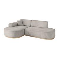 ECKSOFA Ottomane Links MARI-L1-v1 - 243x171x83 cm Hellbraun Velours - Hellbraun, Holzwerkstoff/Textil (243/171cm) - ALTDECOR