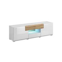 TV-MÖBEL Jules Weiß und Holz - Weiß, Holzwerkstoff (159/47/39cm) - Petits-meubles