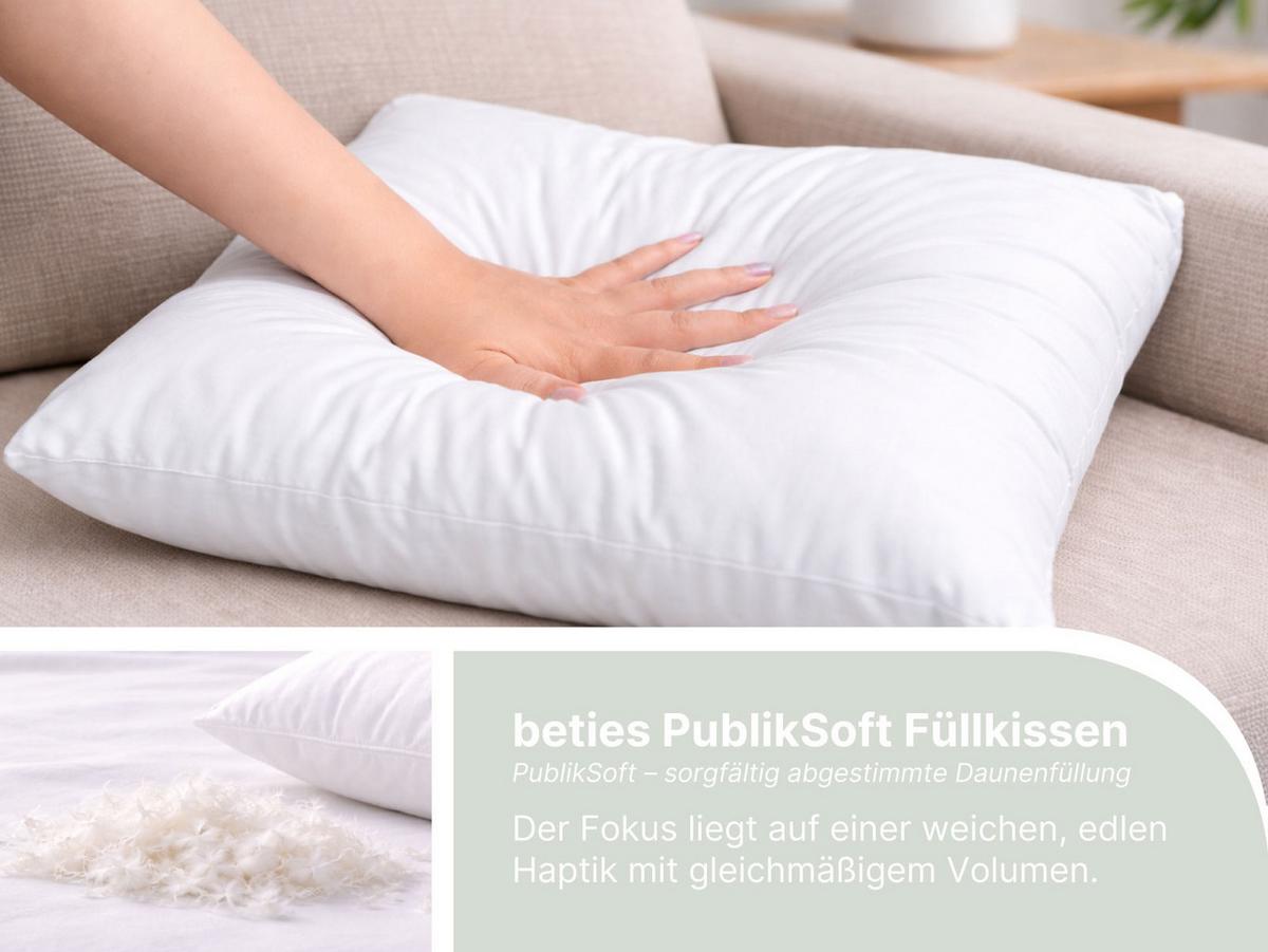 DAUNENKISSEN PublikSoft 40/60 cm - Weiß, Naturmaterialien/Textil (40/60cm) - beties Heimtextil