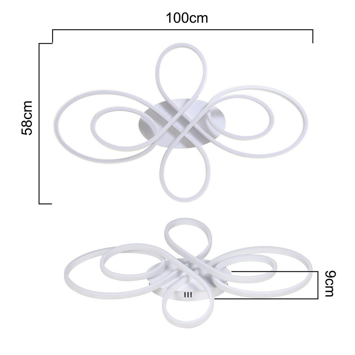 LED-DECKENLEUCHTE Alaric 100/58/9 cm - Weiß, Metall (100/58/9cm) - Nettlife