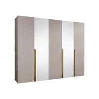 DREHTÜRENSCHRANK Mila II 250 - Kaschmir/Goldfarben, Holzwerkstoff/Kunststoff (250/202/52cm) - MIRJAN24
