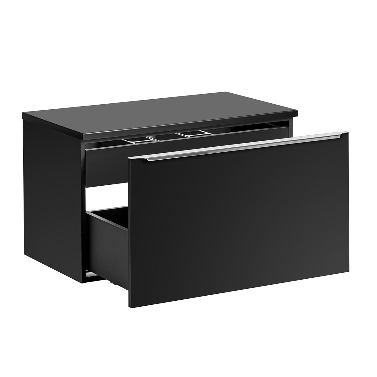 WASCHTISCHUNTERSCHRANK 80cm Éros Schwarz - Schwarz, Holzwerkstoff (80/48/46cm) - Petits-meubles