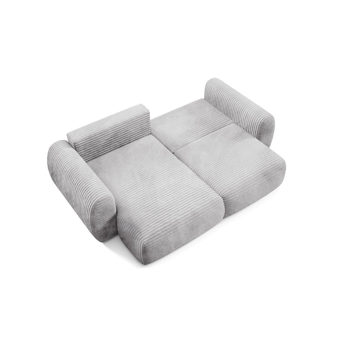 ECKSOFA Camilla 3 Sitzplätze Hellgrau - Grau, Holz (270/165cm) - Petits-meubles