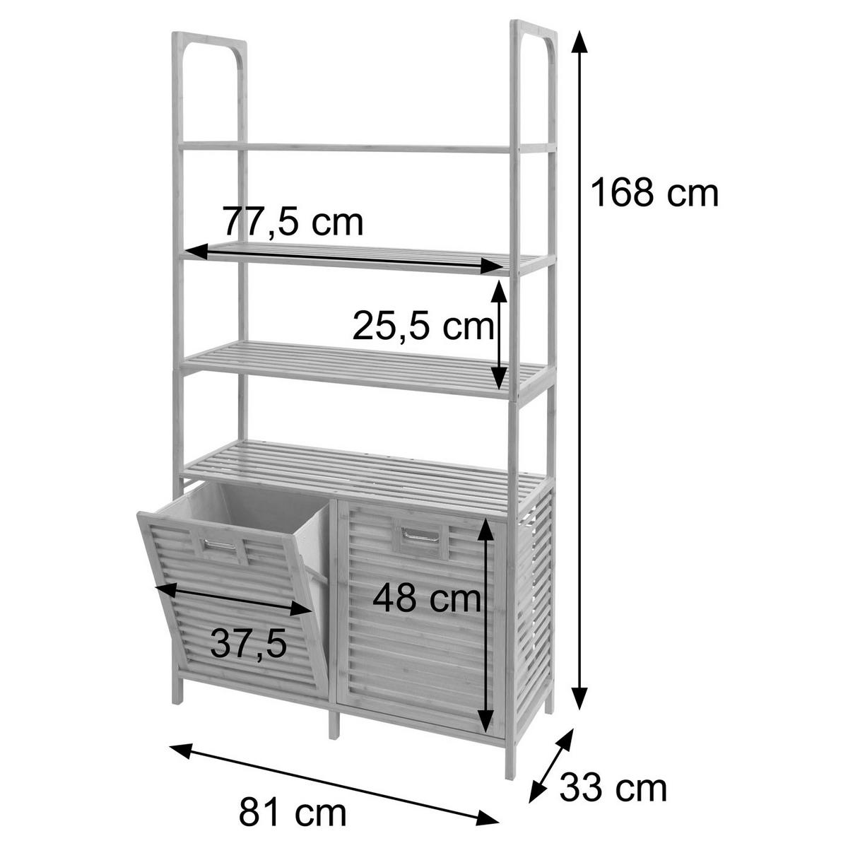 BADEZIMMERSCHRANK Braun - Braun, Holz (81/168/33cm) - MCW